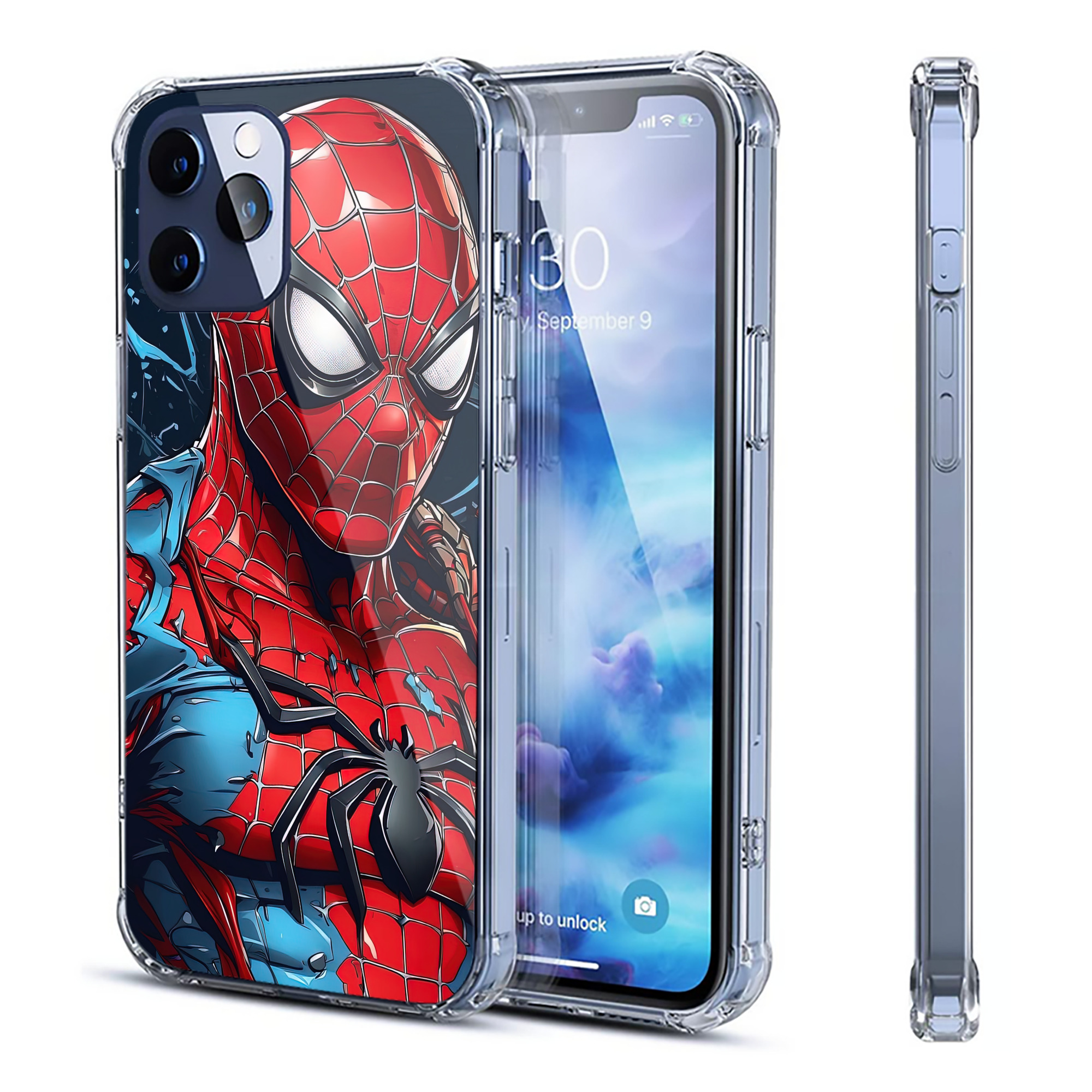 （画像用） Spider Man スパイダーマン 【iPhone 12シリーズ対応】透明スマホケース（クリアソフトケース）